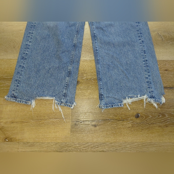 American Eagle Outfitters Light Blue Flare Baggy Jeans Super High Rise Sz 6 - Picture 10 of 15